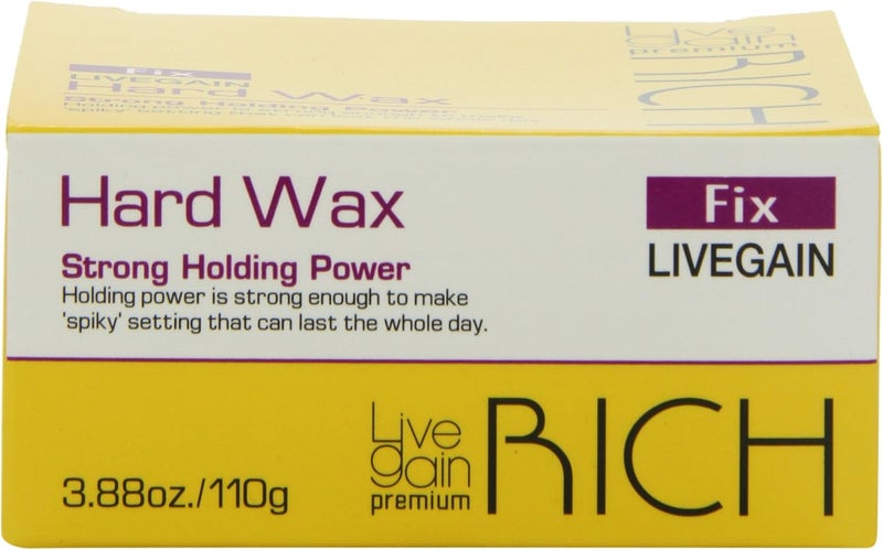 Livegain Vineen Livegain Premium Rich Hard Wax - Strong Holding Power for Spiky Styles - 3.88oz / 110g - Image 1